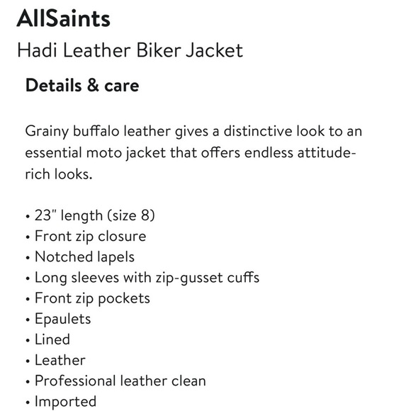 ALL SAINTS HADI CHERRY TUSCAN RED ZIP UP BUFFALO LEATHER BIKER MOTO JACKET - Picture 2 of 16